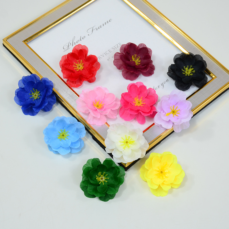 仿真假花桃花婚庆路引插花小花束创意节日礼物花朵花环配花