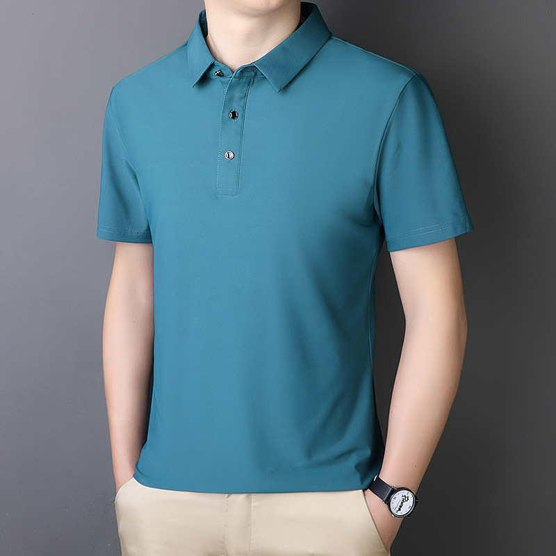 Summer ice silk short-sleeved T-shirt for men, plus-size youth trend casual loose top, sporty Polo shirt for men Application Scenario