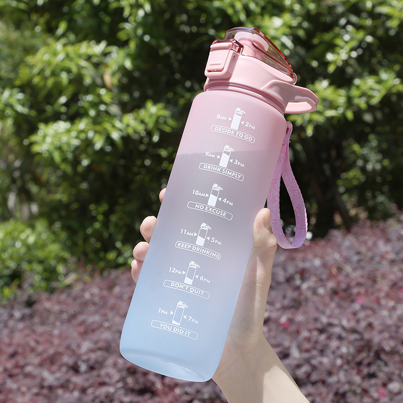 Gradient water bottle, Amazon cross-border e-commerce gradient matte 1000ml water cup, sports water cup details Picture