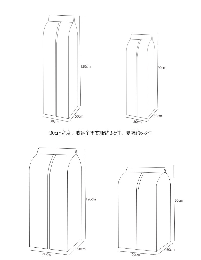 衣服防尘罩家用透明可水洗挂衣袋衣柜防尘防潮大衣防尘套衣服袋详情10