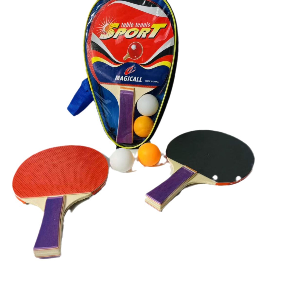 Macigao Table Tennis Racket 5Mm Single Leather Beginner Children's Horizontal Table Tennis Racket 2 Sets Wholesale Item Picture