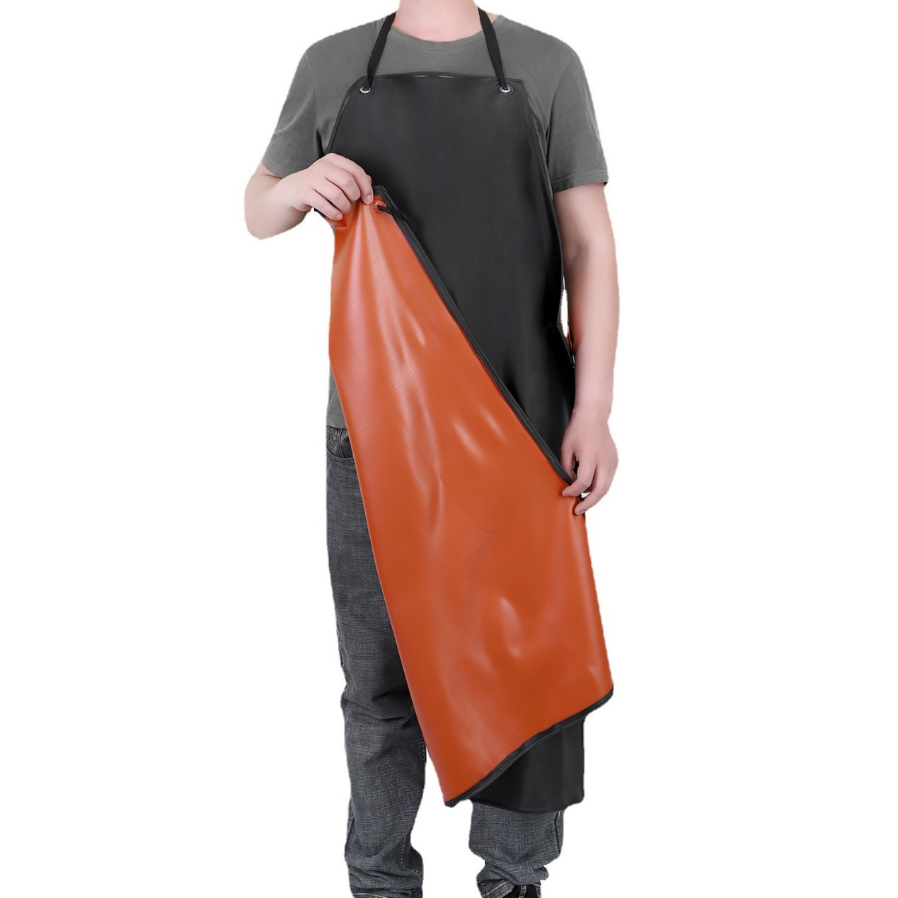 Factory Directly For Pvc Apron Waterproof And Oil-Proof Kitchen Aquatic Adult Extended Bib Work Waist Wholesale details Picture