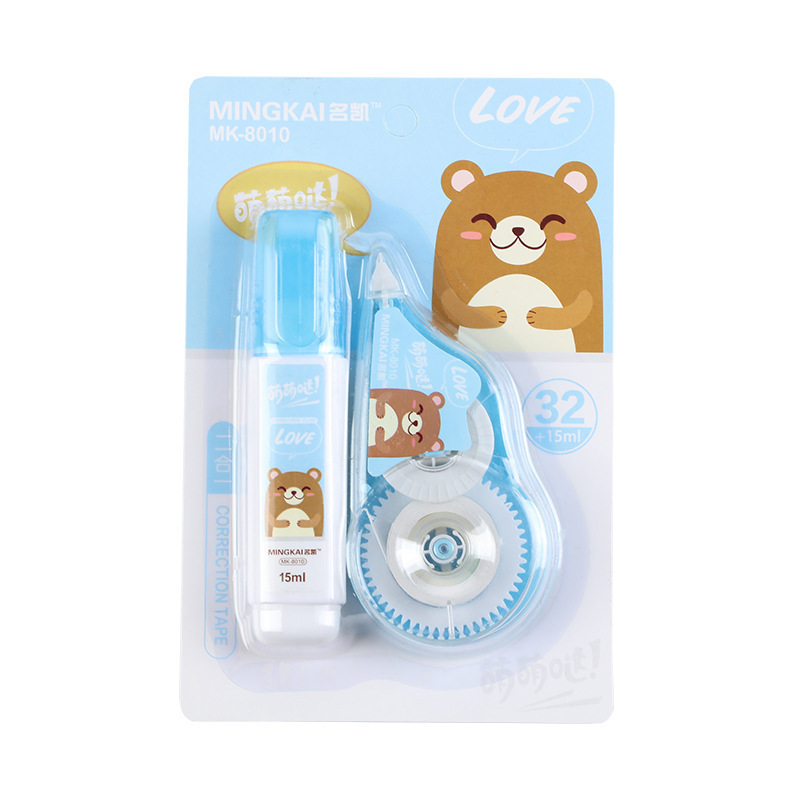 Cartoon cute and easy-to-write correction tape, correction fluid, learning affordable set, durable and clean correction tape, stationery wholesale Item Picture