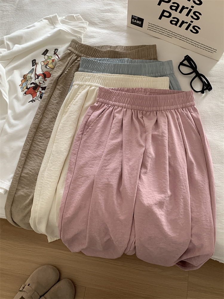 Gentle Cream Cloud Wide Leg Pants Women Loose High Waist Hanging Fog Mop Pants Summer Thin Cool Cool Pants Application Scenario