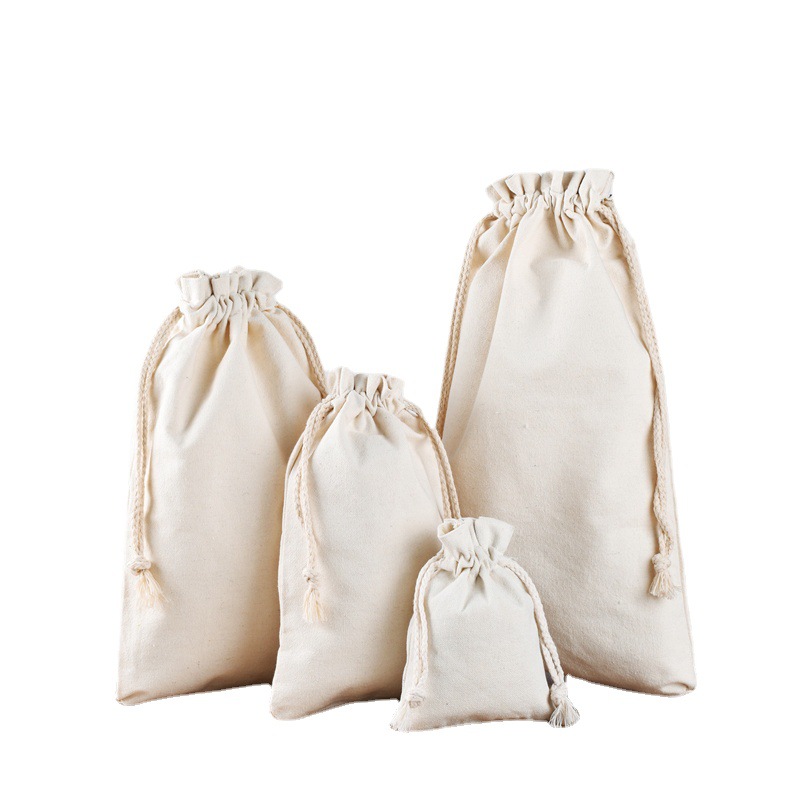 帆布束口袋现货空白抽绳束口包批发全棉布购物收纳袋制作加印logo详情图5