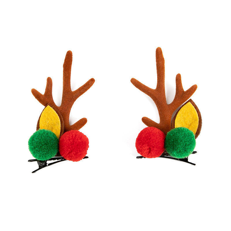 New Christmas Antler Hair Clip Hair Accessories Children Clip Girl Korean Net Red Cartoon Moose Hair Card Hair Accessories Wholesale Item Picture