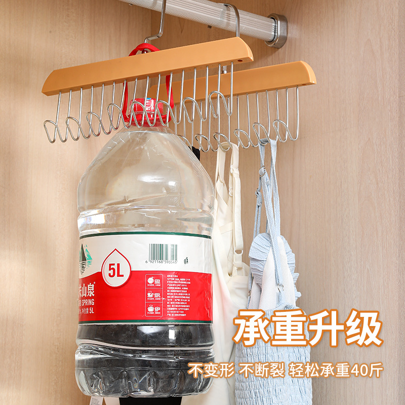 Wholesale plastic hangers: 8-hook rotating, retro, thickened, multi-functional belt, underwear, hanging straps, hats, wardrobe hangers Specification image