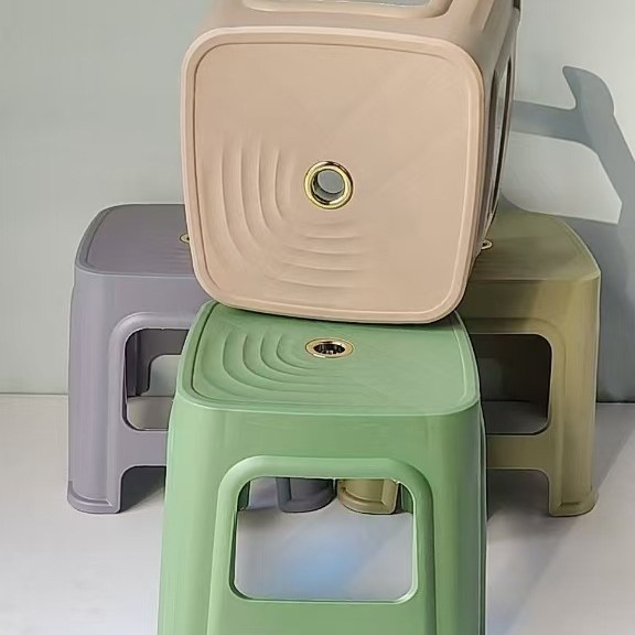 Wholesale household thickened adult and children's chairs, benches, living room high stools, stackable square stools, plastic low stools, high stools Application Scenario