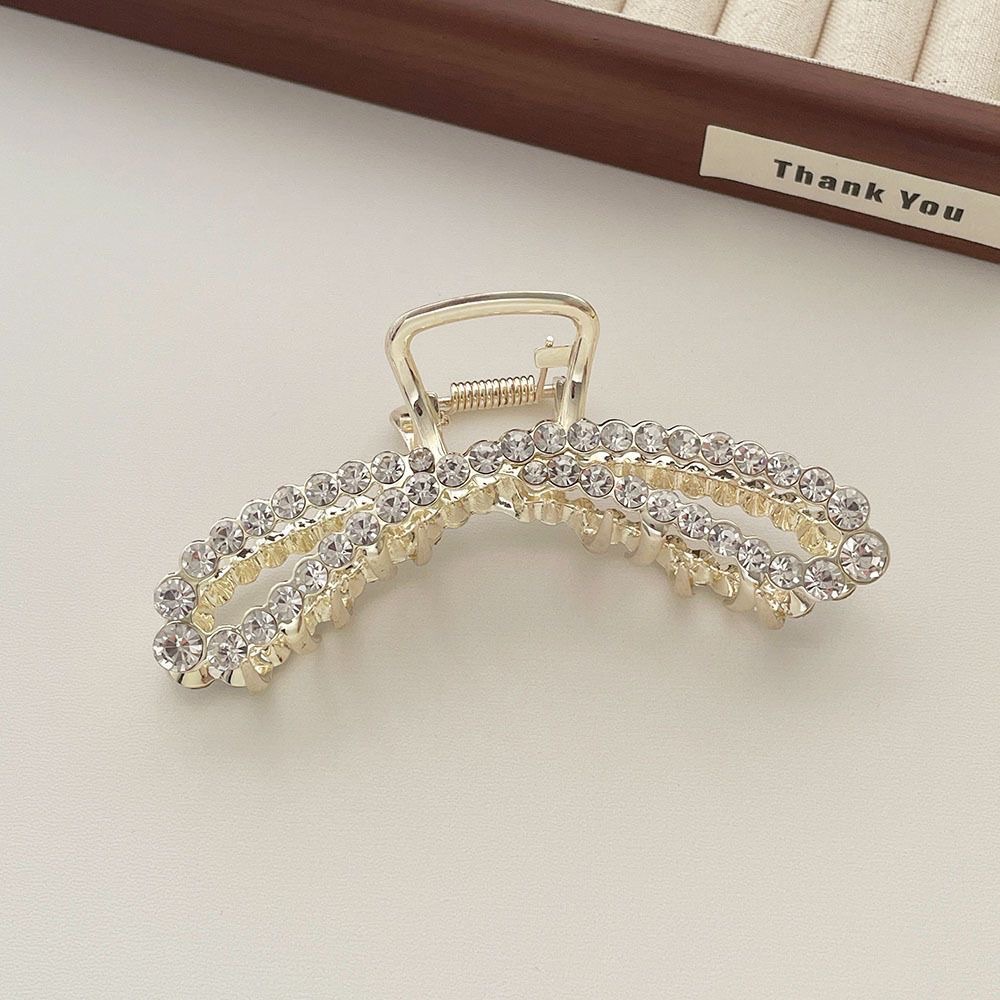 Korean-style spring and summer simple extra-large grabber hair clip, high-end French style, updo, shark clip at the back of the head details Picture