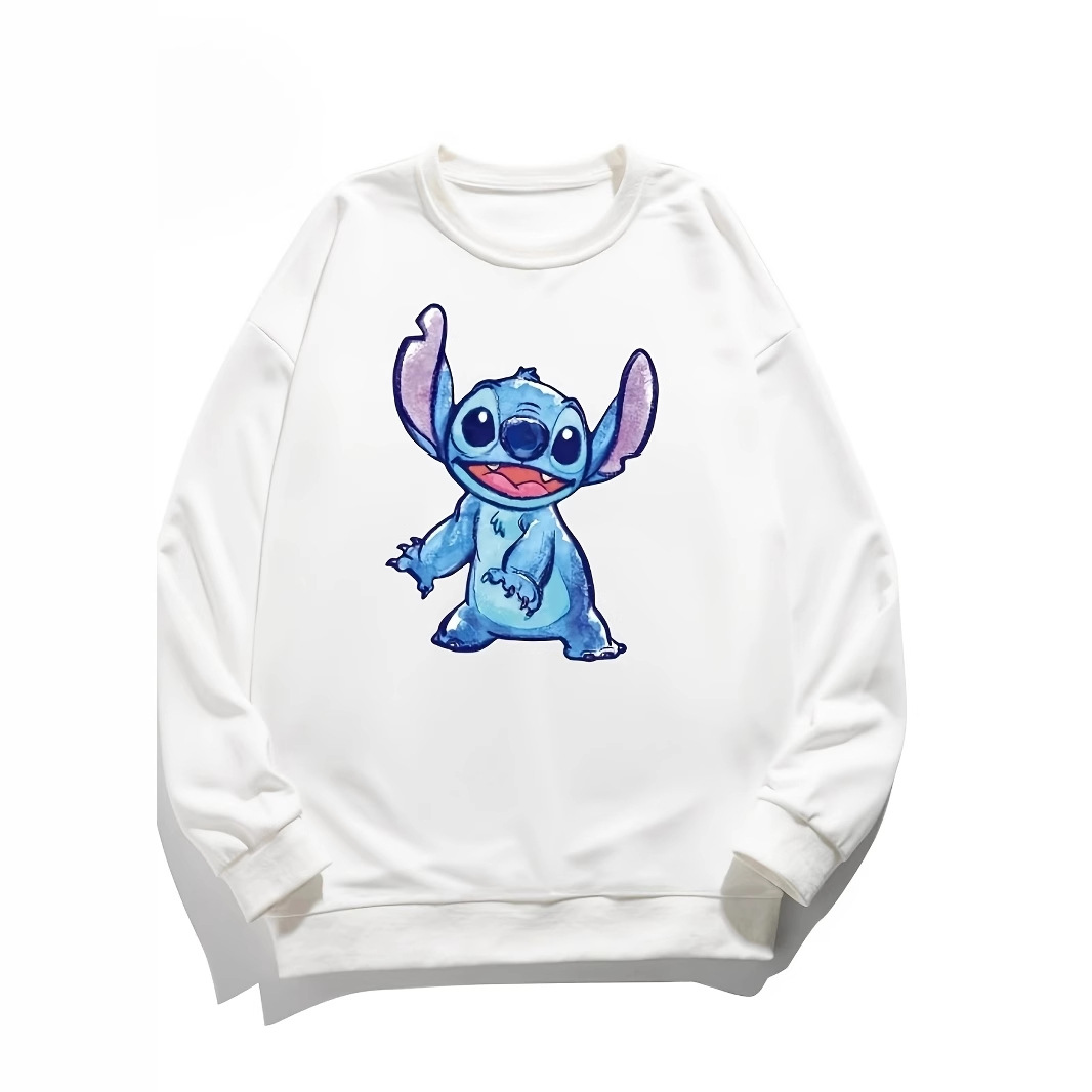 Korean cartoon and anime printed casual couple hoodies and women's bristles for cross-border trade in Taiwan 2025 spring and winter full figure