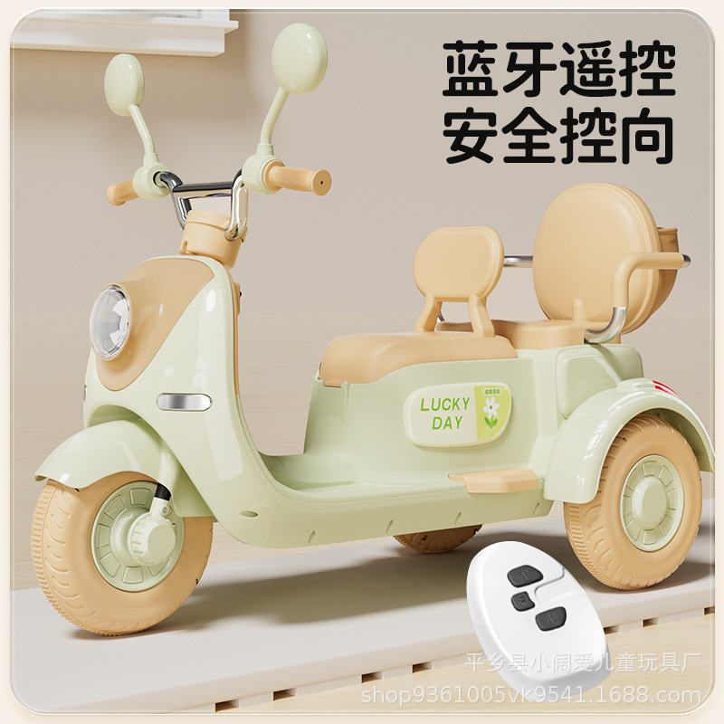 Children's electric three-wheeled motorcycles for boys and girls, babies, charging remote control vehicles, and two-person three-wheeled electric vehicles Application Scenario