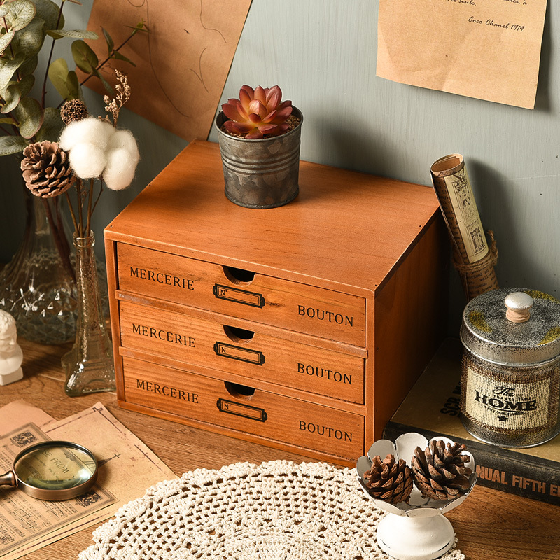 Wooden Multi-Layer Desktop Jewelry Storage Box Living Room Bedroom Drawer Wooden Box To Do Old Display Taller Frame Manufacturers Specification drawing