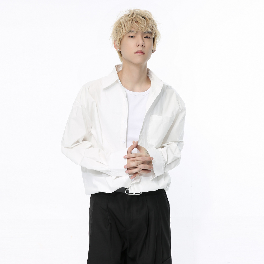 MTLCLOTHES men's Wear: New Spring 2024 collection, Korean style two-piece layering, niche design, solid color shirt, trendy