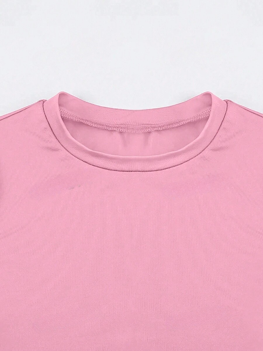 2026 amazon temu hiyin estilo europeo y americano explosión color sólido cuello redondo básico manga corta estilo corto camiseta transfronteriza comercio exterior mujeres pic 30