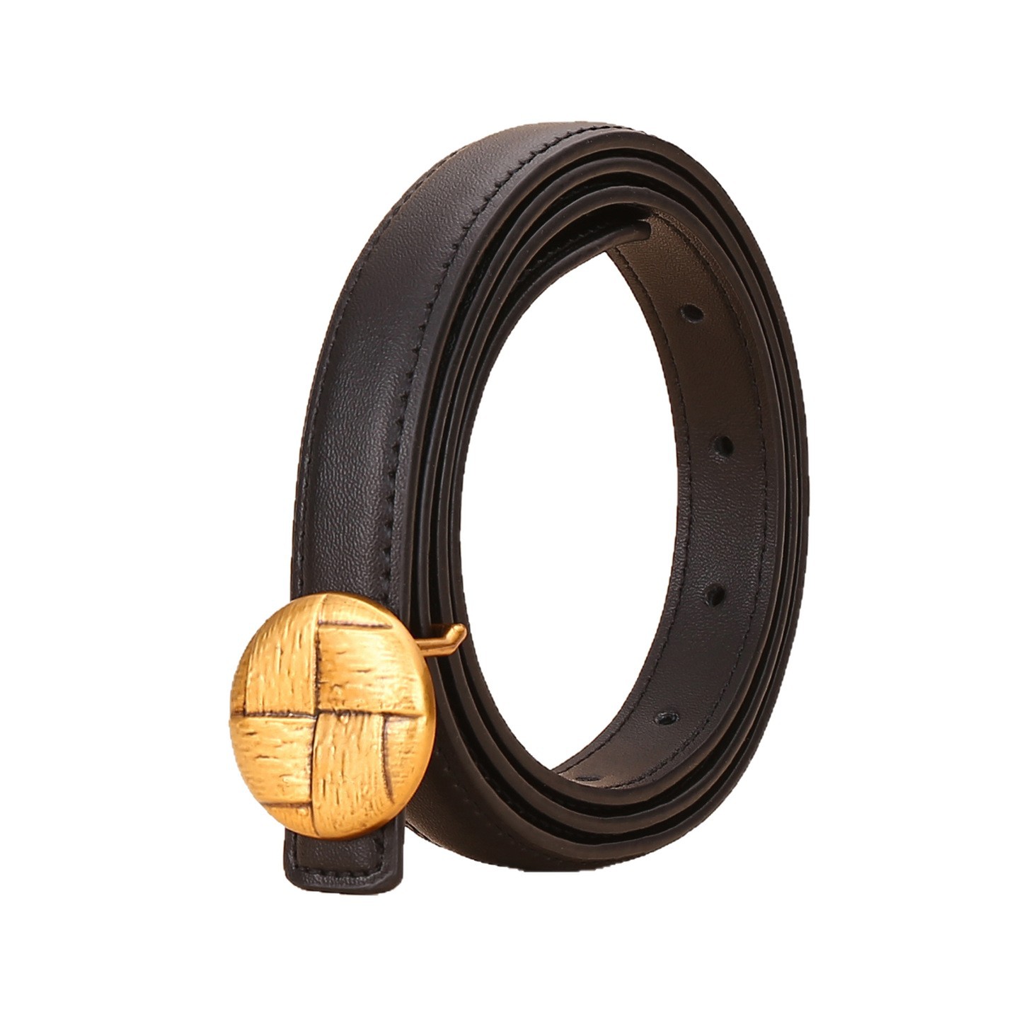 A high-end leather cowhide belt for women, a versatile and decorative business denim retro fashion belt for cross-border use Item Picture