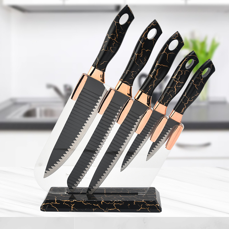 Kitchen knife set, electroplated six-piece set Application Scenario