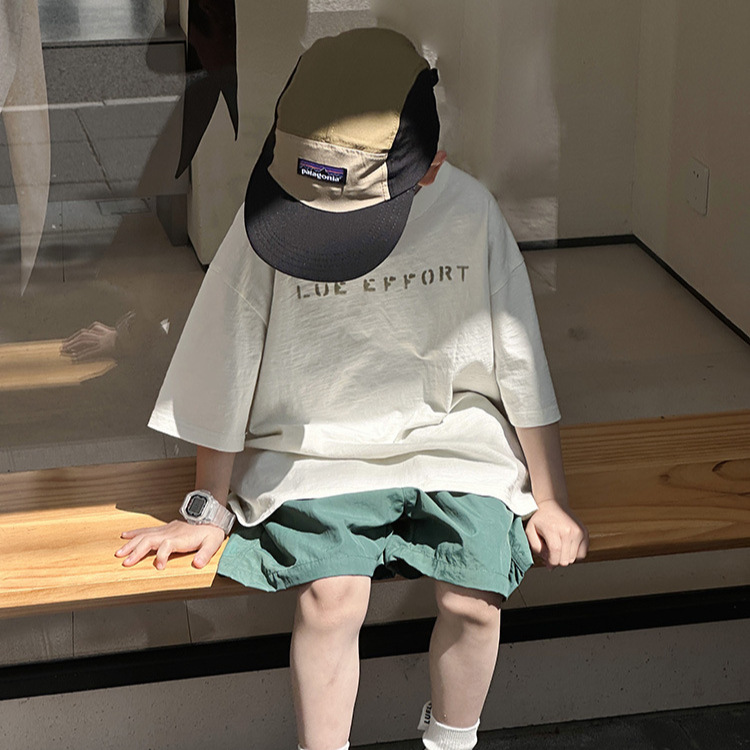 2024 New summer style Boys' round-neck T-shirt, short-sleeved, fashionable children's half-sleeved Korean-style baby top, trendy for men Application Scenario