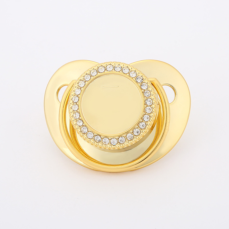 Solid color pacifier, diamond-encrusted silicone, baby teething and baby products, wholesale pacifier tips, simulated biting pacifier Item Picture