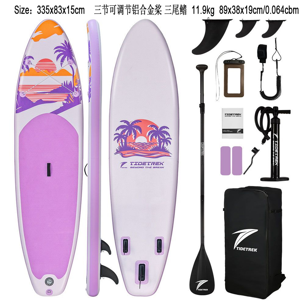 Green Light Forest Inflatable Stand-up Paddleboard Set with accessories, backpack, adjustable paddle, SUP surfboard