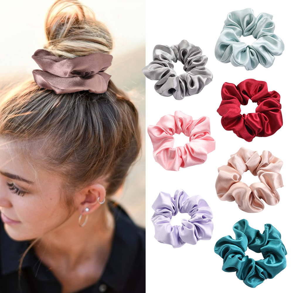 Qiyue Simple Large Intestine Hair Tie ins High-end Style Hair Tie Tie Ponytail Large Intestine Hair Tie Wholesale Specification image