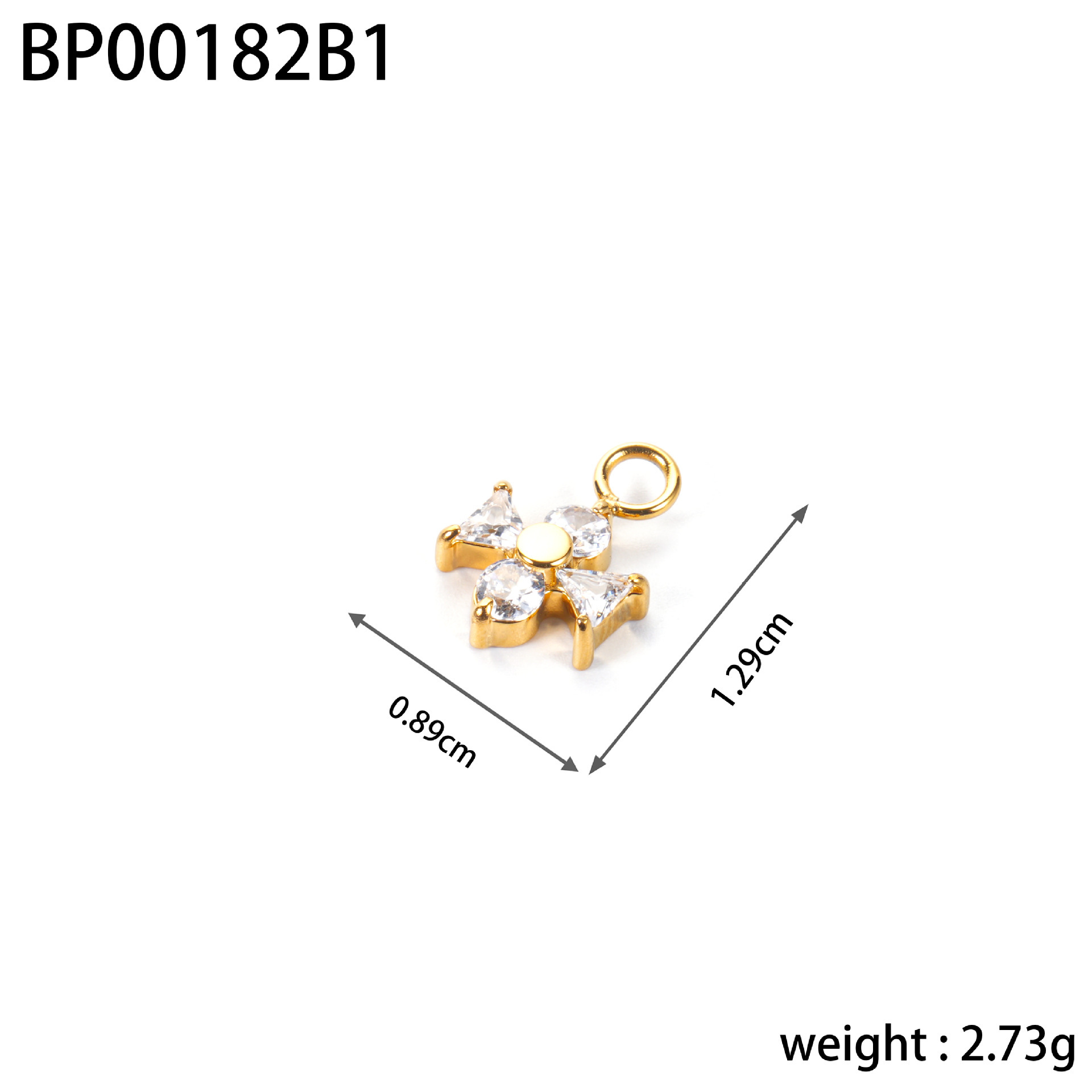 Cross-border fashion stainless steel four-leaf clover, five-pointed star, zircon inlaid diy double-hole pendant design accessory pic 34