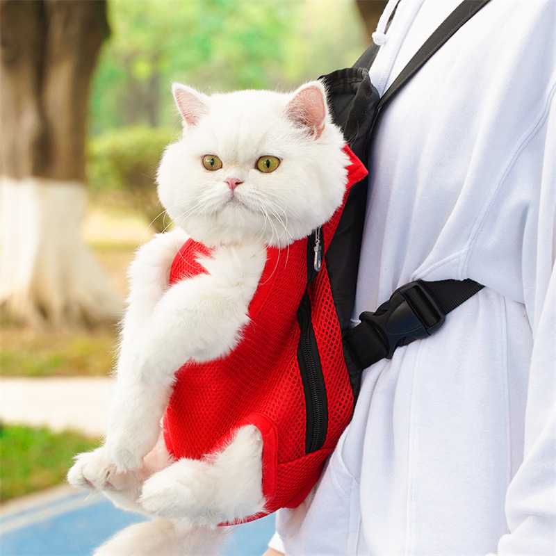 Dog Cat Backpack Pet Backpack Portable Mesh Cloth Breathable Backpack Small And Medium-Sized Dog Supplies Wholesale details Picture