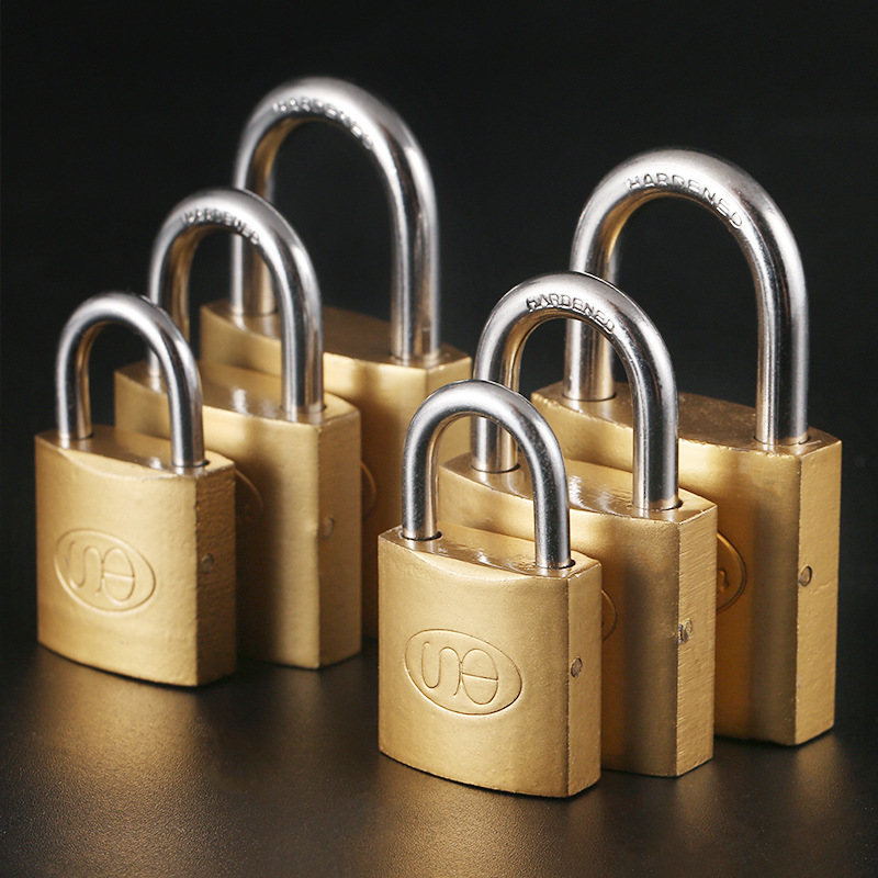 Old-fashioned lock, copper lock, universal safety door lock, stainless steel padlock, household anti-theft small copper lock, pure copper Chinese style