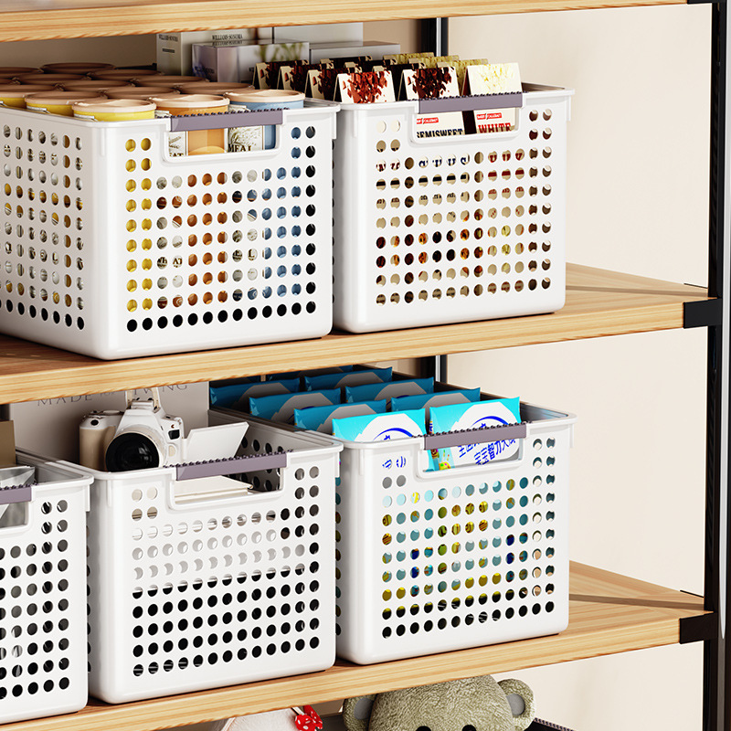 Zt1188 Miscellaneous Storage Basket Cabinet Snack Organizer Basket Household Kitchen Thickened Large Plastic Basket Desktop Box Application Scenario