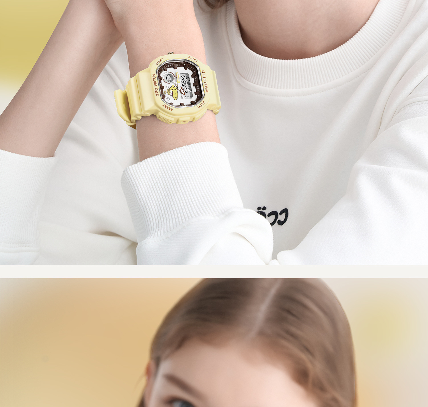 正港三丽鸥布丁狗正版手表女士学生多功能运动夜光玉桂狗电子手表详情22