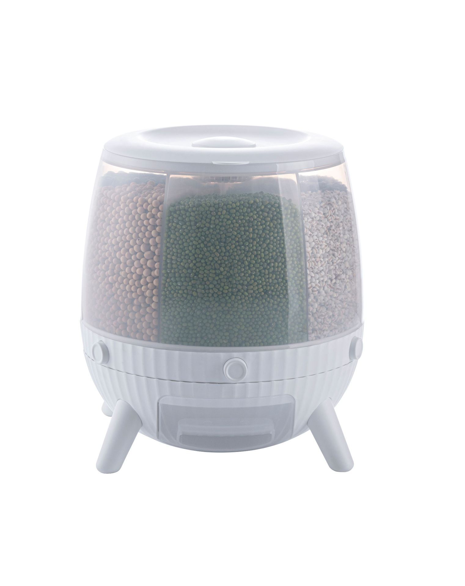 The rice bucket can be rotated into different grains Item Picture