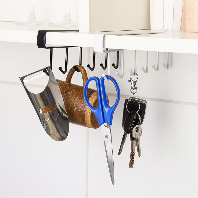 Kitchen Iron Hook Rack No Punch Under Hanging Storage Hooks Under The Cabinet Hanging Cabinet Hanging Spoon Hanging Rack Application Scenario