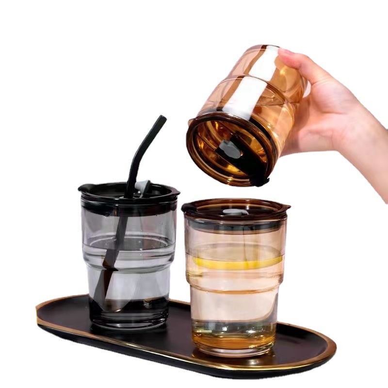 创意竹节杯玻璃吸管杯随行杯便携玻璃杯办公室咖啡杯开业活动礼品详情图5