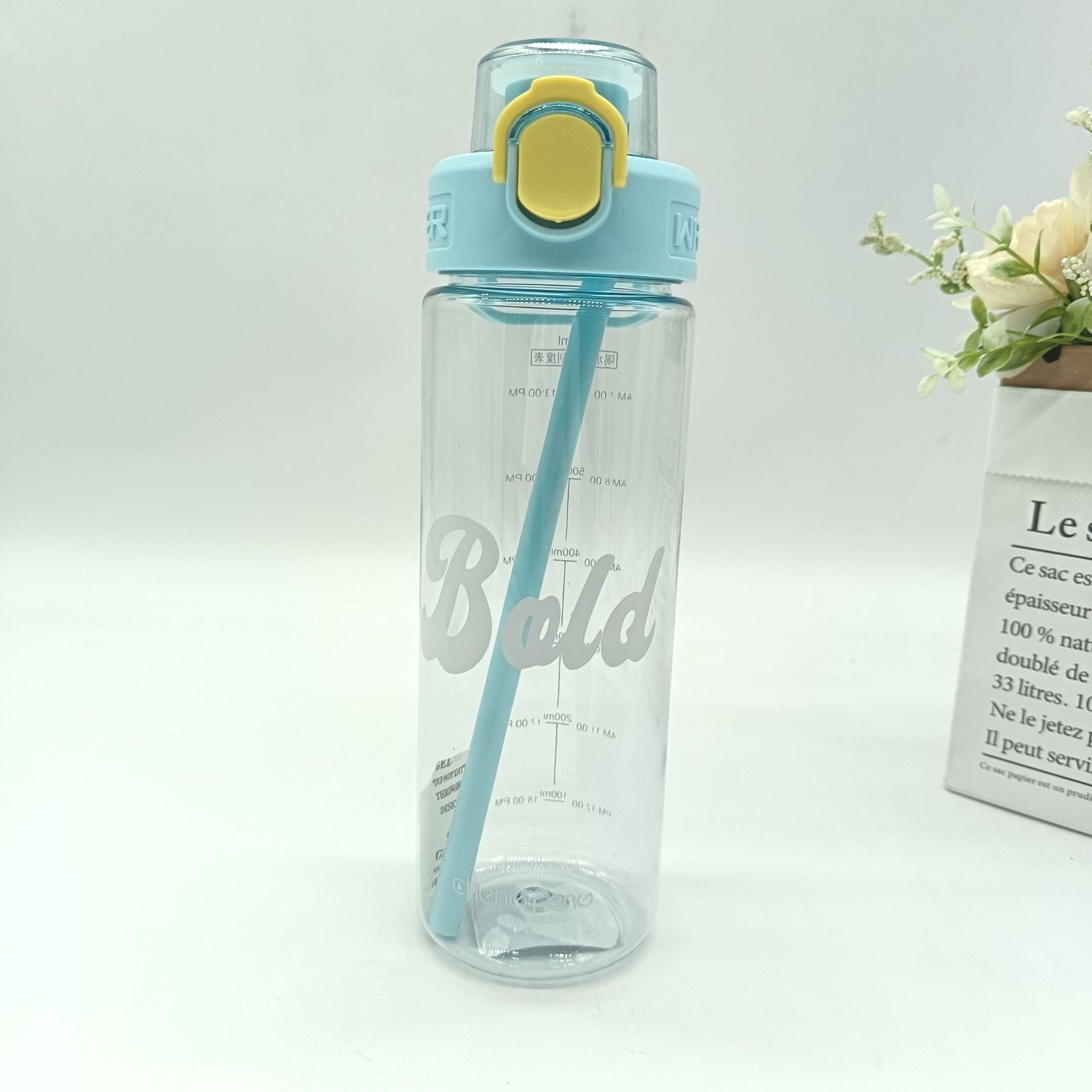Summer bestsellers: dopamine-colored simple letter cups, plastic water cups, shockproof, portable outdoor sports cups full figure