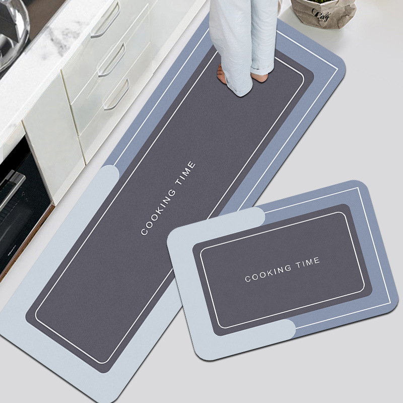 Morandi Kitchen Mat Rub Absorbent Oil Absorbent Diatom Mud Floor Mat Household Mat Non-Slip Diatom Mud Floor Mat