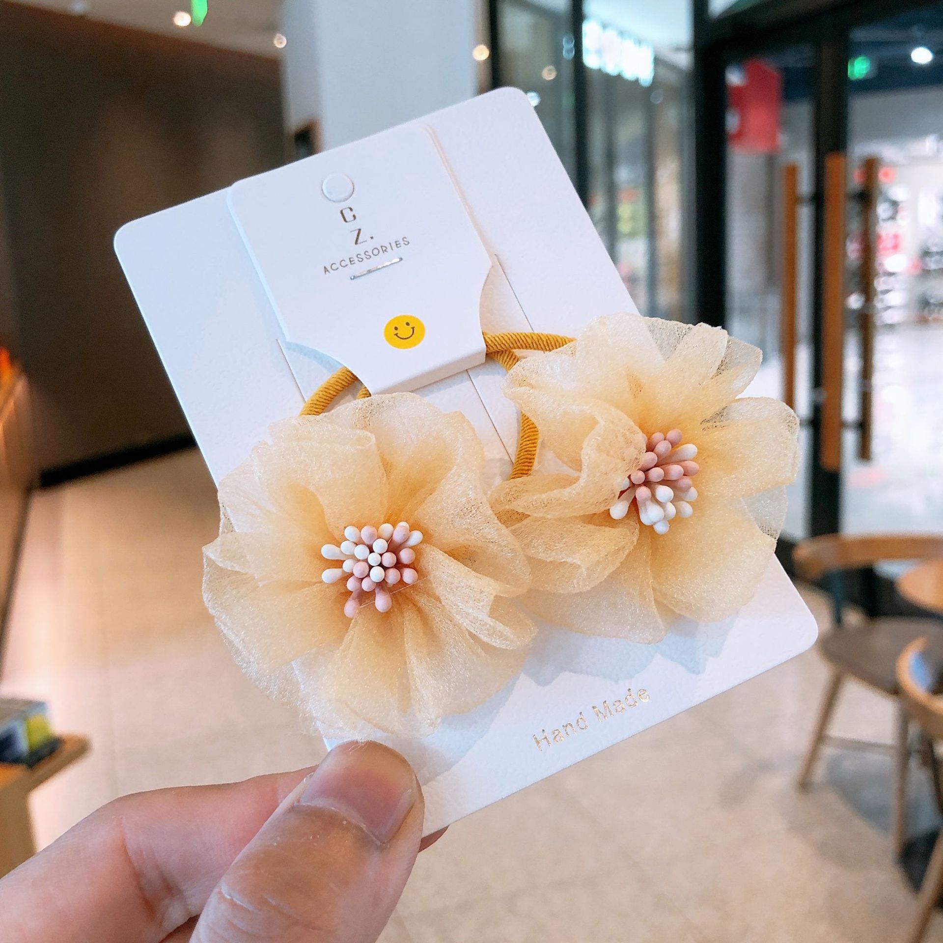 Children's Hair Accessories Korean Spring/Summer Yarn Flower Hair Circle Girl Fairy Hair Rope Flower Rubber Band Girl Pair Tie Ponytail Tie Item Picture