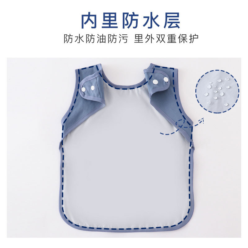 Summer children's coveralls, baby feeding bibs, waterproof and dirt-proof, sleeveless baby feeding bibs for men and women, and reversible dressing for kindergartens Application Scenario