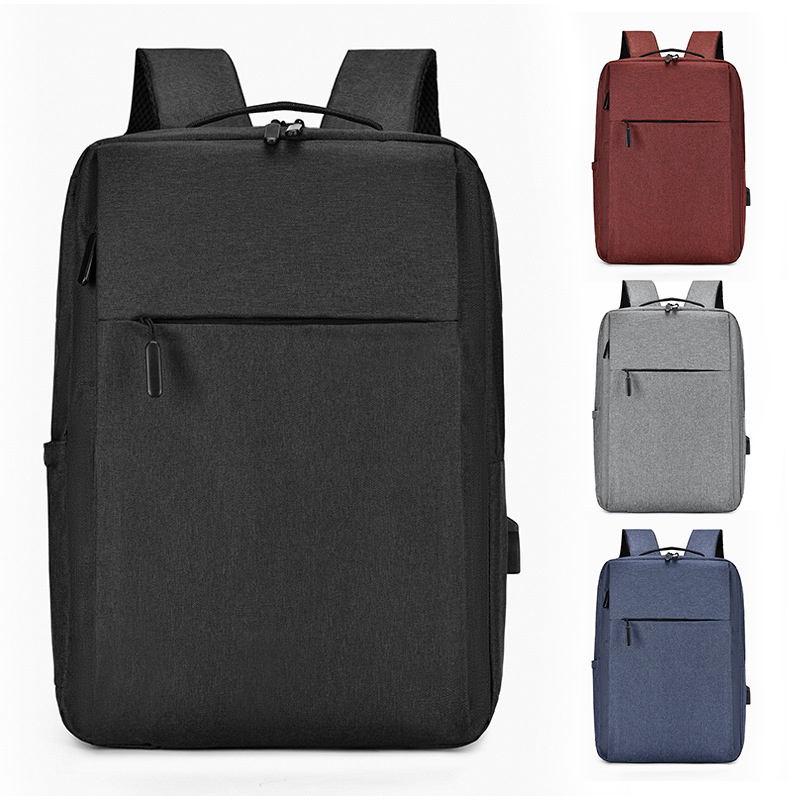 Wholesale of new, simple and solid-color business commuting laptop bags and college students' casual backpacks Specification image