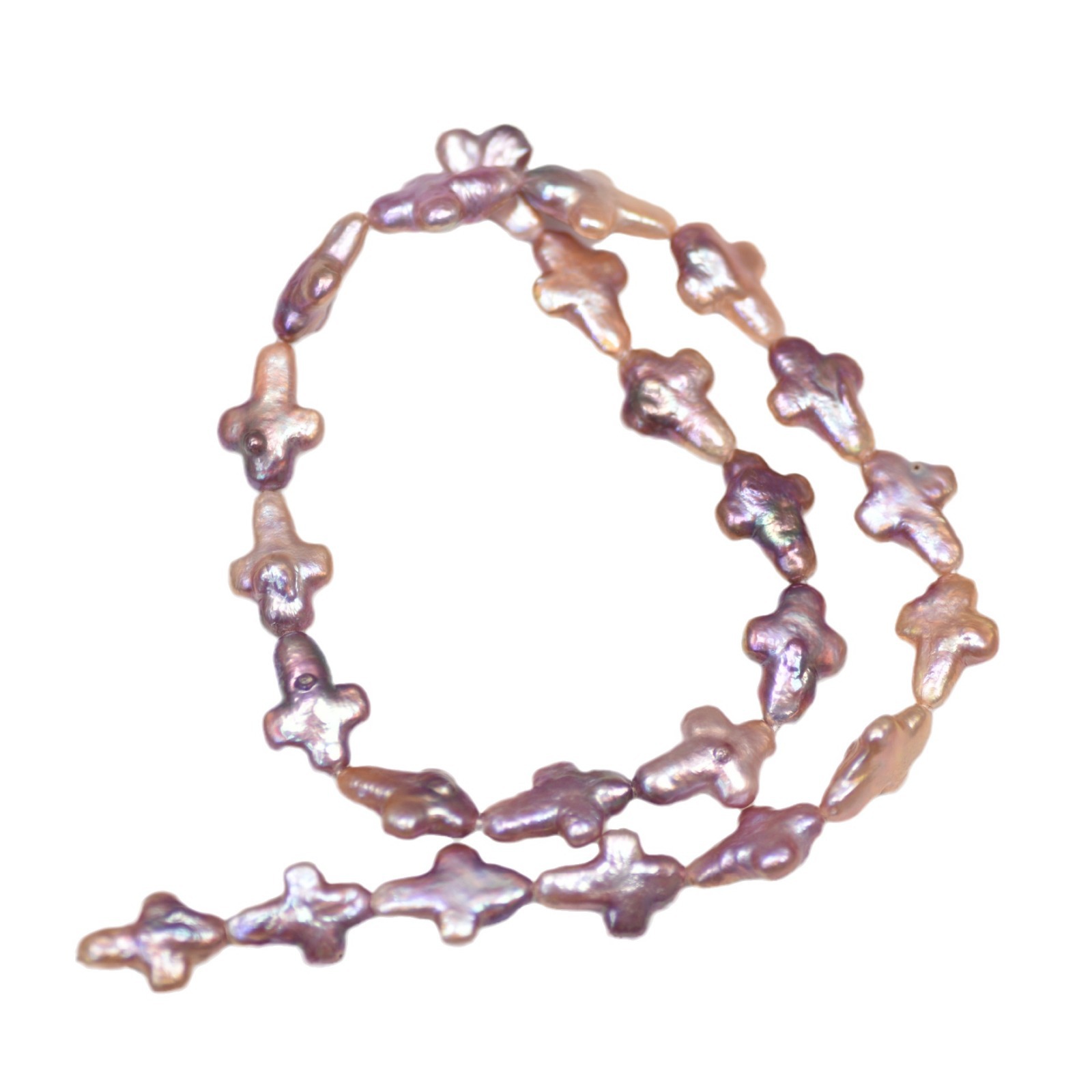 New natural bright light Baroque cross pearl 11*15mmDIY personality semi-finished accessories material Item Picture