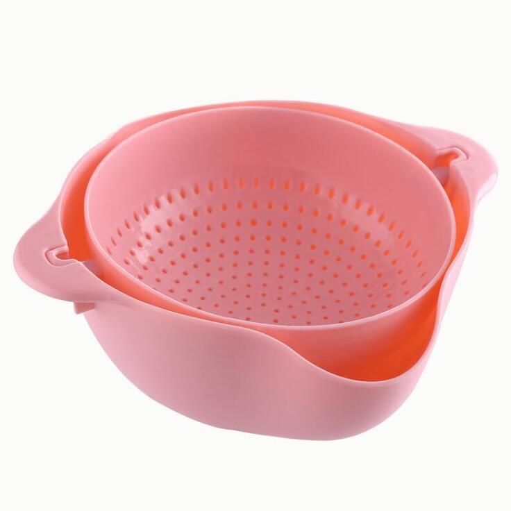 The kitchen double-layer draining basket, draining basin, creative kitchen vegetable basin, practical fruit washing basket, draining vegetable basket and fruit basket Item Picture