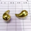 Teardrop-shaped stud earrings for women, European and American smooth metal beans, ins, simple and versatile, light luxury and high-end ear accessories details Picture