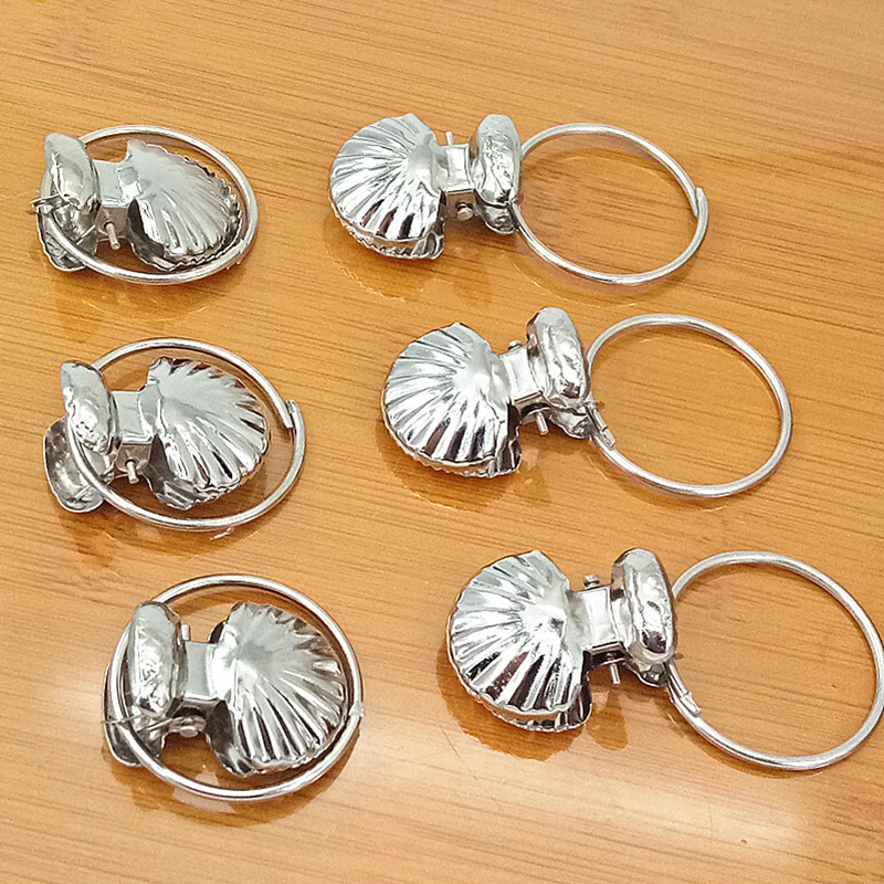 Factory direct sales of ring-shaped shell-shaped curtain clips, shell clips, hardware accessories, curtain clips, hanging type Specification image