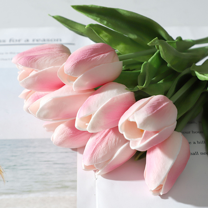 Simulación PU tulipa artificial flor simulación boda decoración del hogar flor falsa transfronterizo al por mayor