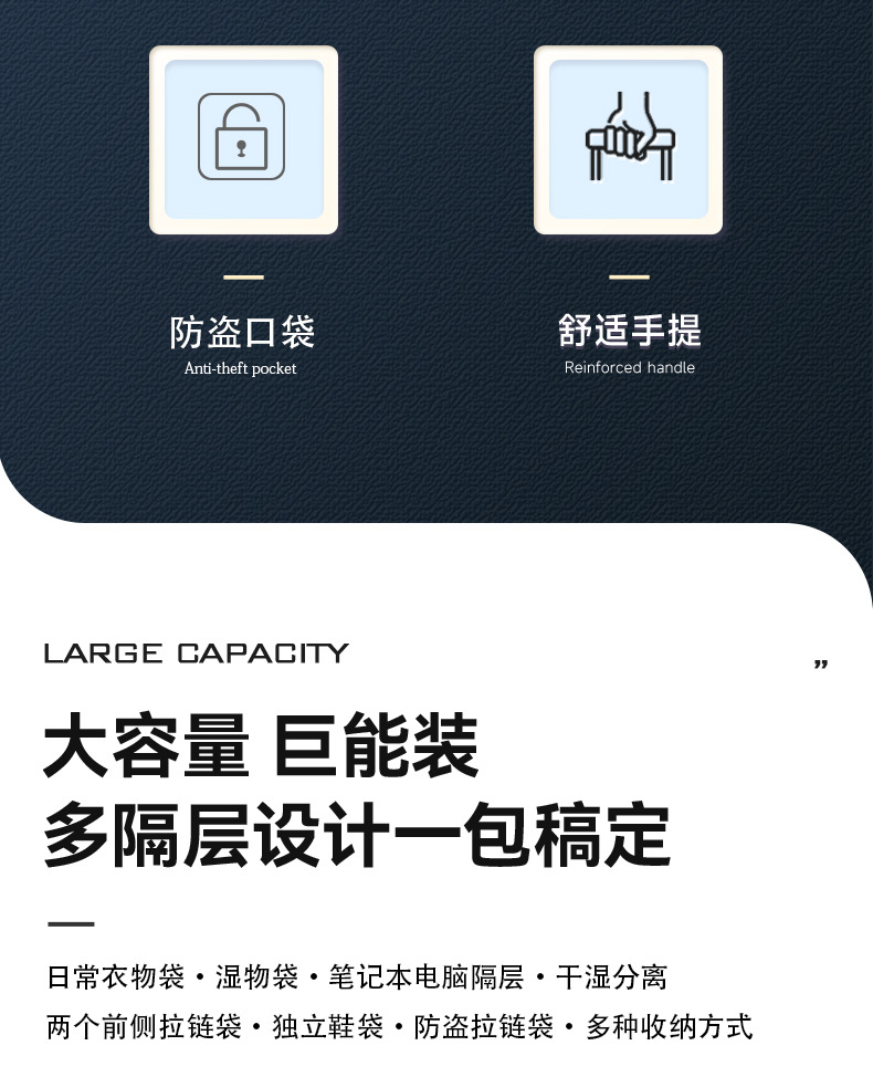 书包初中男女生旅行包简约百搭纯色大学生双肩包高中生运动休闲包详情4