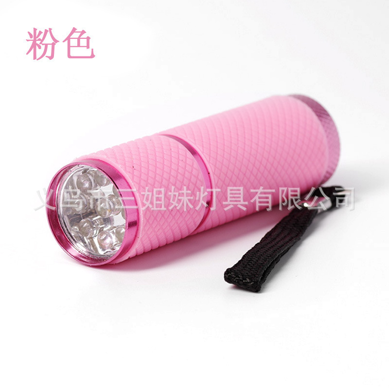 The new 9LED fluorescent flashlight UV fluorescent agent inspection scorpion lamp comes in four colors with white light illumination and multiple functions details Picture