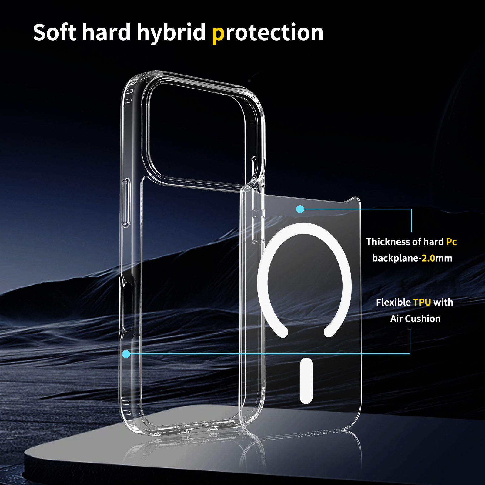 Suitable for Apple 17Promax phone case, magnetic attraction iphone15 plus shockproof 16e full package 14pm transparent case pic 8