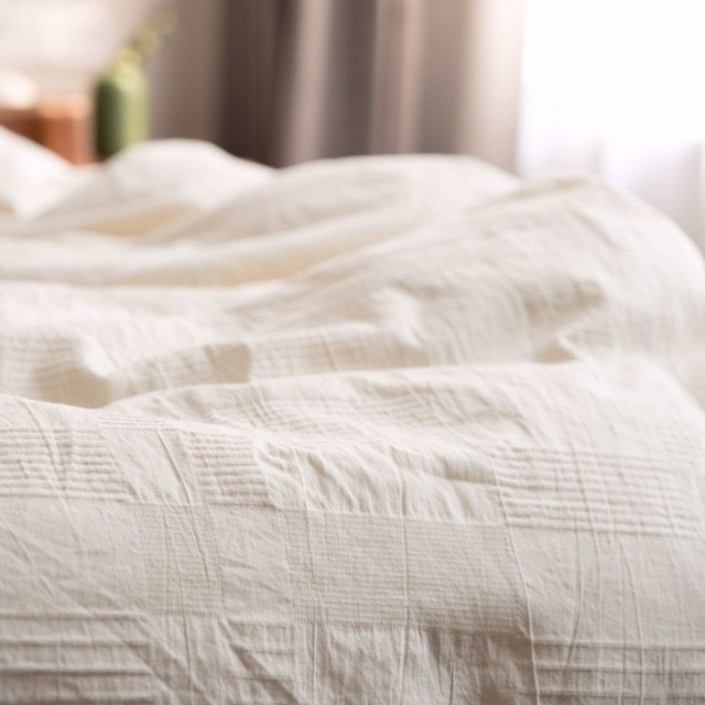 Non-Dyed Cotton Primary Color Plain Pure Cotton Washed Cotton Four-Piece Original White Jacquard Fold Naked Bed Set Specification drawing