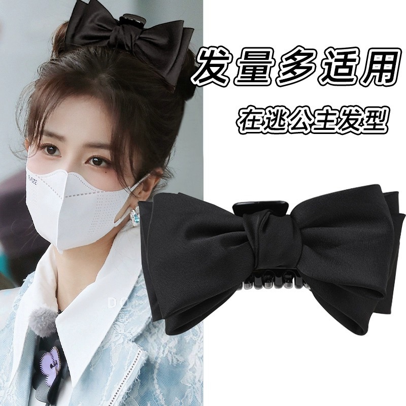 Yiwu accessories bow hair clips, new style hair grips, light luxury and high-end feel, back of the head shark clip hair accessory details Picture
