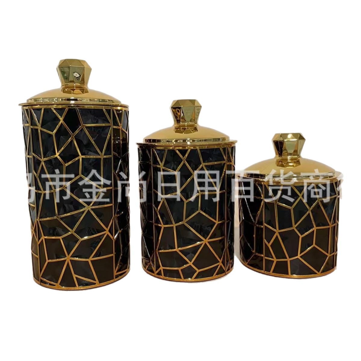 新款烫金密封罐电镀密封罐厨房储物罐糖果罐带盖防潮密封罐子欧式详情图5