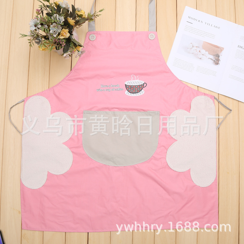 【 Hold Jia 】 Add Waterproof Gift Can Wipe Hands Absorbent Fruit Print Apron Kitchen Cleaning Gift details Picture