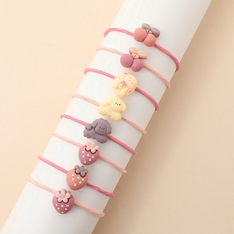 Children's hair bands, girls' hair ties, Korean baby hair accessories, girls' hair ties, high-elasticity hair bands, hearts Specification image